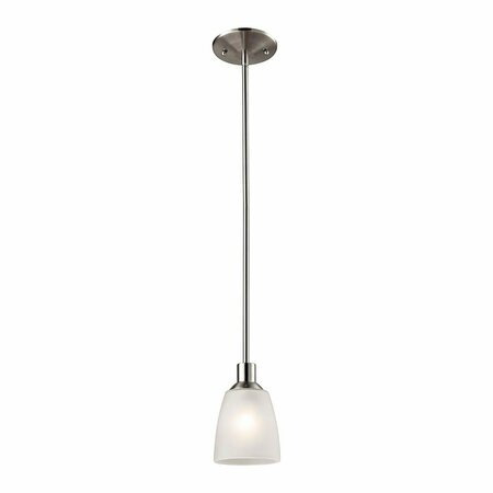 THOMAS LIGHTING One Light Brushed Nickel White Glass Down Mini Pendant 1301Ps/20